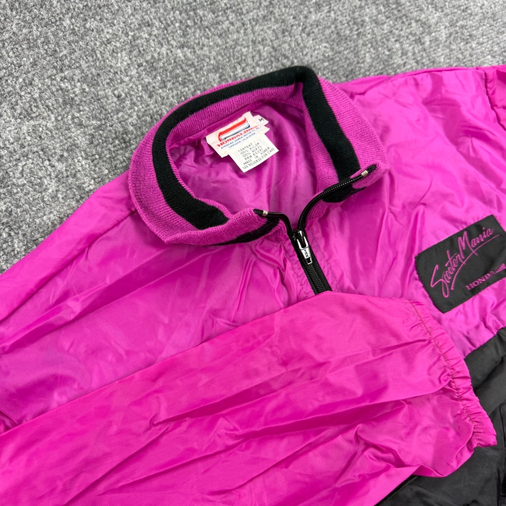 Hondaline Windbreaker M Pink Black Scooter Mania Vintage Jacket Womens